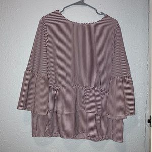 Striped Ruffle Top